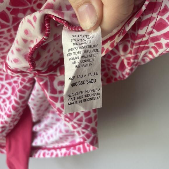 Athleta Womens Swim Top Tankini Floral Pink Size 4 (40C, 38 D, 36 DD) Halter Top - Picture 4 of 11